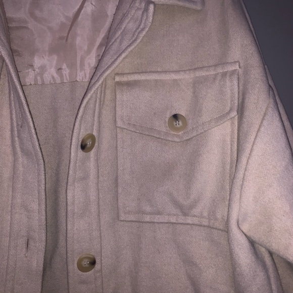 Beige Cropped “Shacket” - Picture 3 of 5